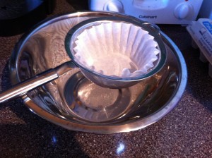 Strainer with the coffee filter