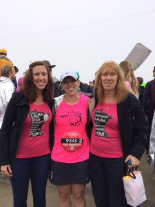 At the finish line with my awesome cheering section
