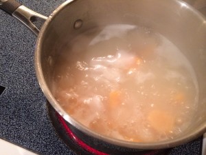 Watching the gnocchi float to the top of the pot