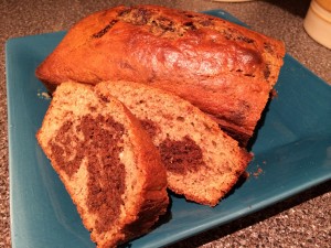 Finished! Chocolate Marbled Banana Bread